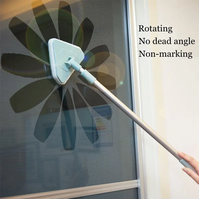 

3 in 1 Flexible Clean Mop Triangle Pad Flat Cleaning Brush Long Handle Kitchen Bathroom Tile Wall Glass Window Cleaning Tool