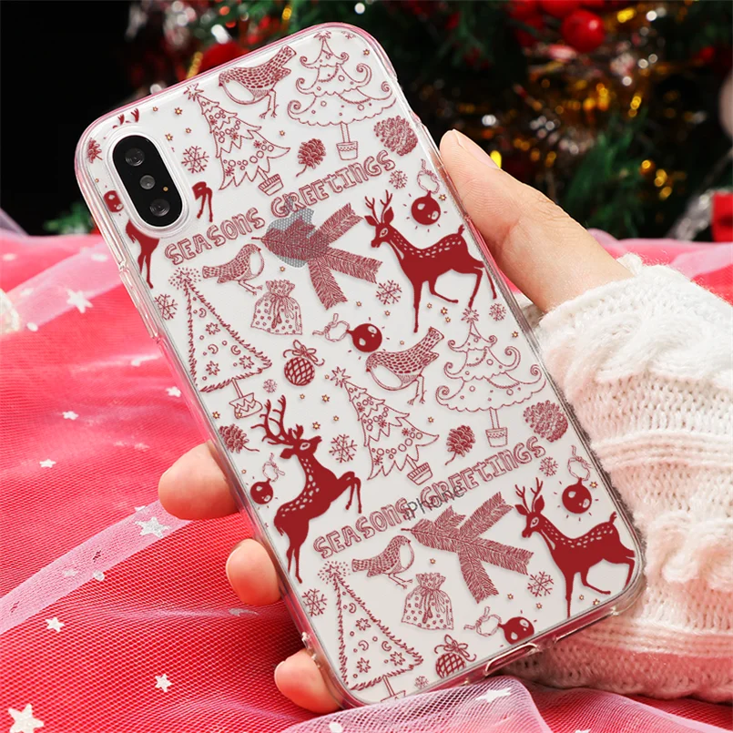 sd4honlu Рождественский подарок чехол для iPhone 7 8 6 6S Plus 4 4S 5 5S SE 5C TPU 11 Pro Max Прозрачный чехол для телефона для iPhone X XR XS Max - Цвет: sd4honlu