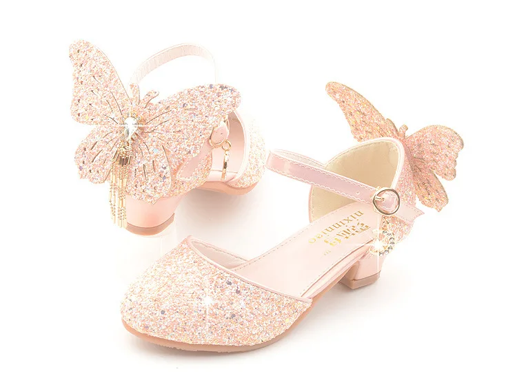 Vestidos de fiesta de noche свадебное платье Вечерние Bchaussure enfant fille блестящие галстук бабочка туфли принцессы для девочек