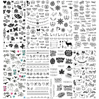 

5pcs /lot King Body Tattoo Flower Fake For Woman Arrow Letter Women Leaf Water Proof Rose Tatoo Temporaire Homme Note Tattoos