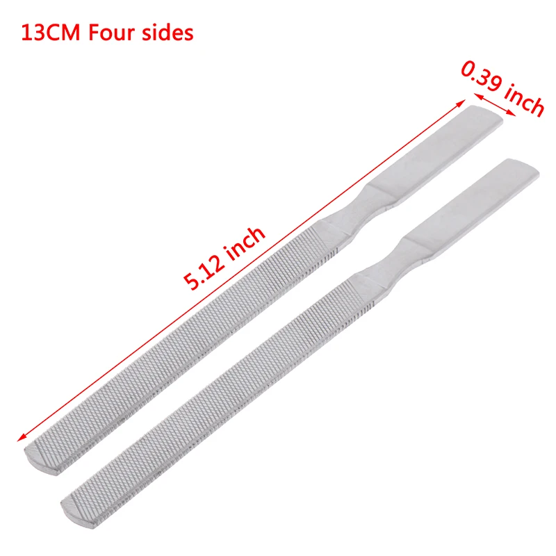 2Pcs/Set 2/4 Sided Stainless Steel Nail Files Buffering Strong Professional Nail Sanding Polishing Nail Art Beauty Tools