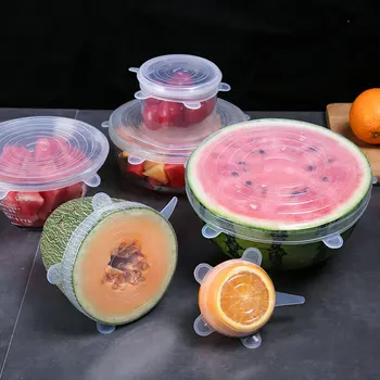 

Silicone Lid Stretch Lids Fresh Cover Universal Silicone Bowl Pot Lid Silicone Cover Pan Cooking Food Microwave Cover