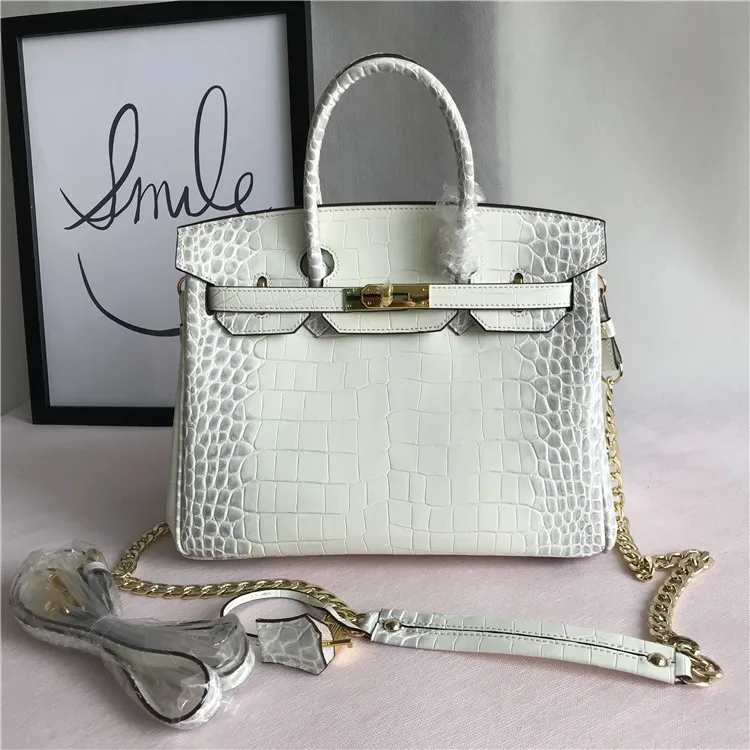 

Crocodile Grain Cowhide Hand Genuine Leather Female Bag