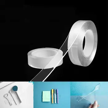 

1/2m Nano Magic Tape Double Sided Tape Home Reusable Washable Transparent Adhesive Tape Cleanable Traceless Sticker Glue Gadget