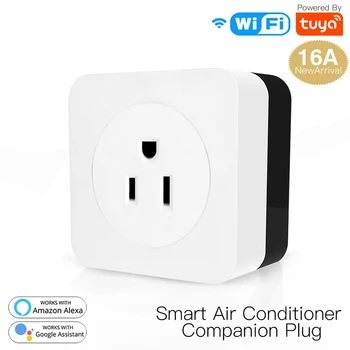 

US Plug WiFi Smart 16A Air Conditioner IR Remote Wireless Controller Wall Plug Socket Outlet Smart Life Tuya App Control