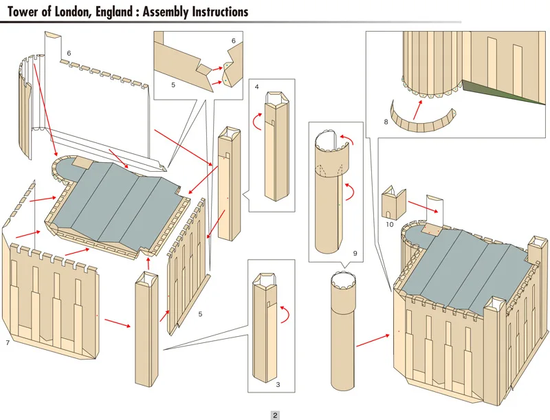 Соединенное Королевство башня Лондона Архитектура модель Бумага модель ручной работы DIY ручной работы домашнюю работу