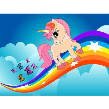 

photography photophone backdrop rainbow unicorn sky children 1st birthday party photo background photocall photo studio