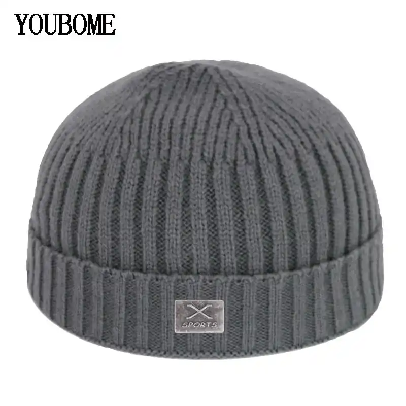 Skullies Beanies Winter Men Knitted Hat 