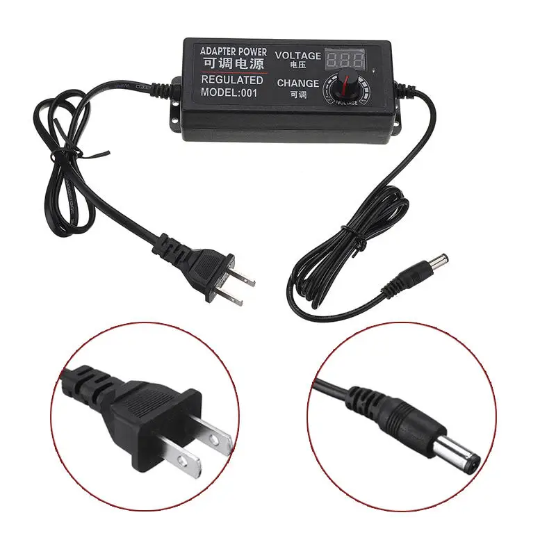 AC DC регулируемый адаптер питания 3-24V 2A 48W контроль скорости вольт дисплей