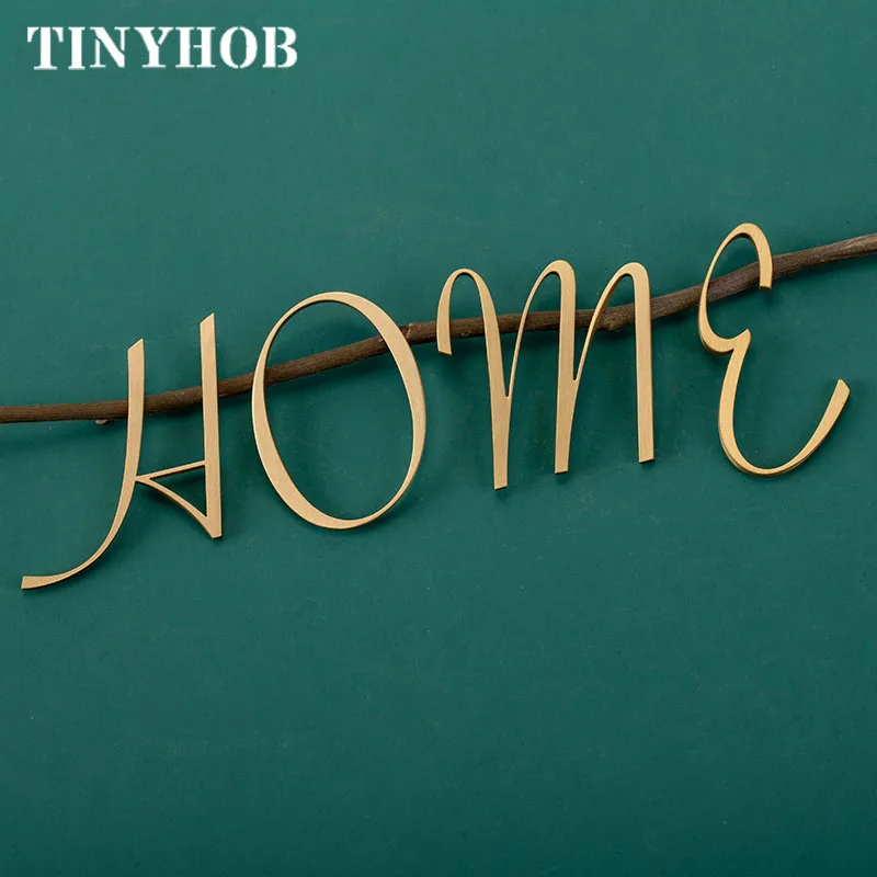 Золотистый латунный алфавит Настенный декор/дверные таблички цифры для отеля