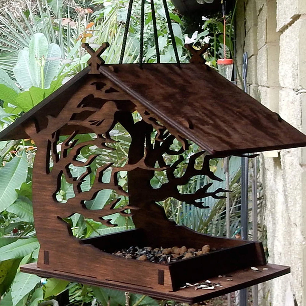 Wood Bird Nests Outdoor Suction Cup Visible Bird  Home Garden Window Birdhou 