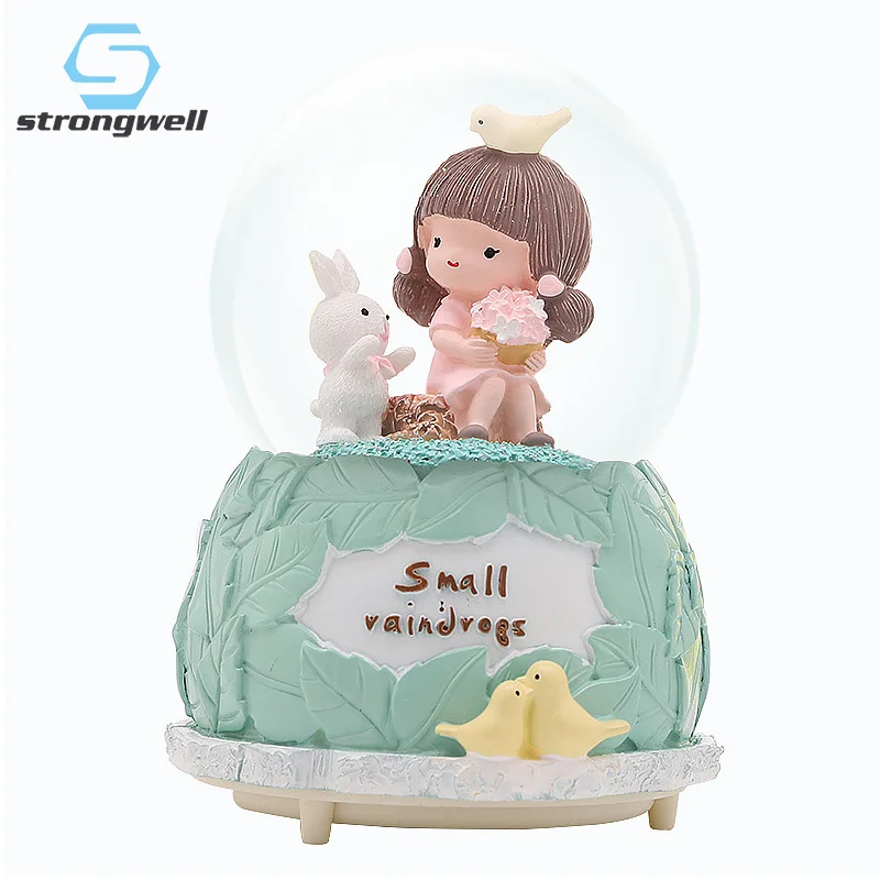 Strongwell милая девушка хрустальный шар музыкальная шкатулка снежинка