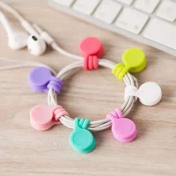 

Cute Multifunction Earphone clip Charger Organizer 3pcs/pack Cable Winder Silicone Cabl Organizer Magnetic Earphone Cord Winder