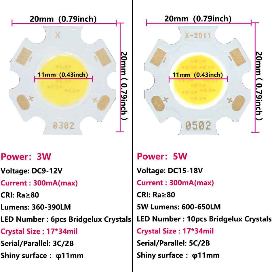 Description Picture 6 of item5PCS Full Power 10W 7W 5W 3W 20mm Super bright LED Beads SMD Chip LED Diodes for DIY Bulb Light Beads Gold wire two-year warrant