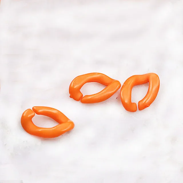 Wholesale 23mm*17mm Multi color Acrylic Twisted Chains Assembled Parts Beads Diy Jewelry Findings Accessories 60 pieces(JM6582) Orange