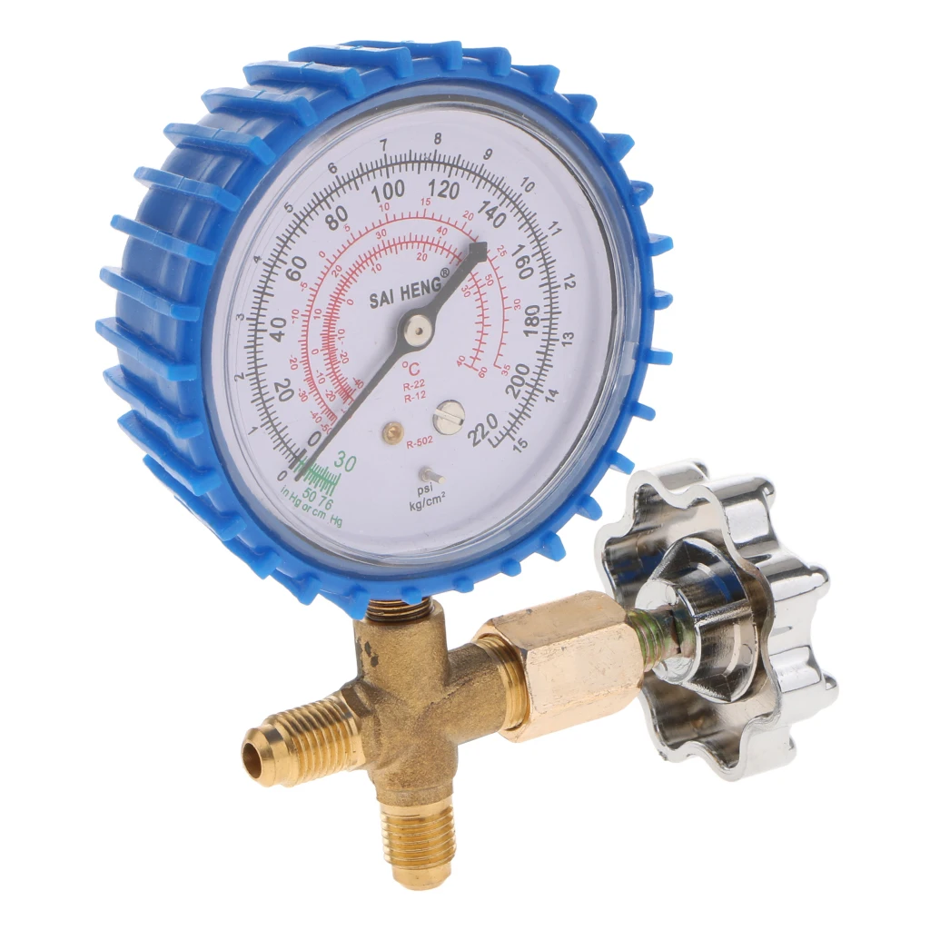 3-Way Gauge Vacuum Pressure Test Gauge for R22/R12/RS02, Replacement Refrigeration System Testing Gauge