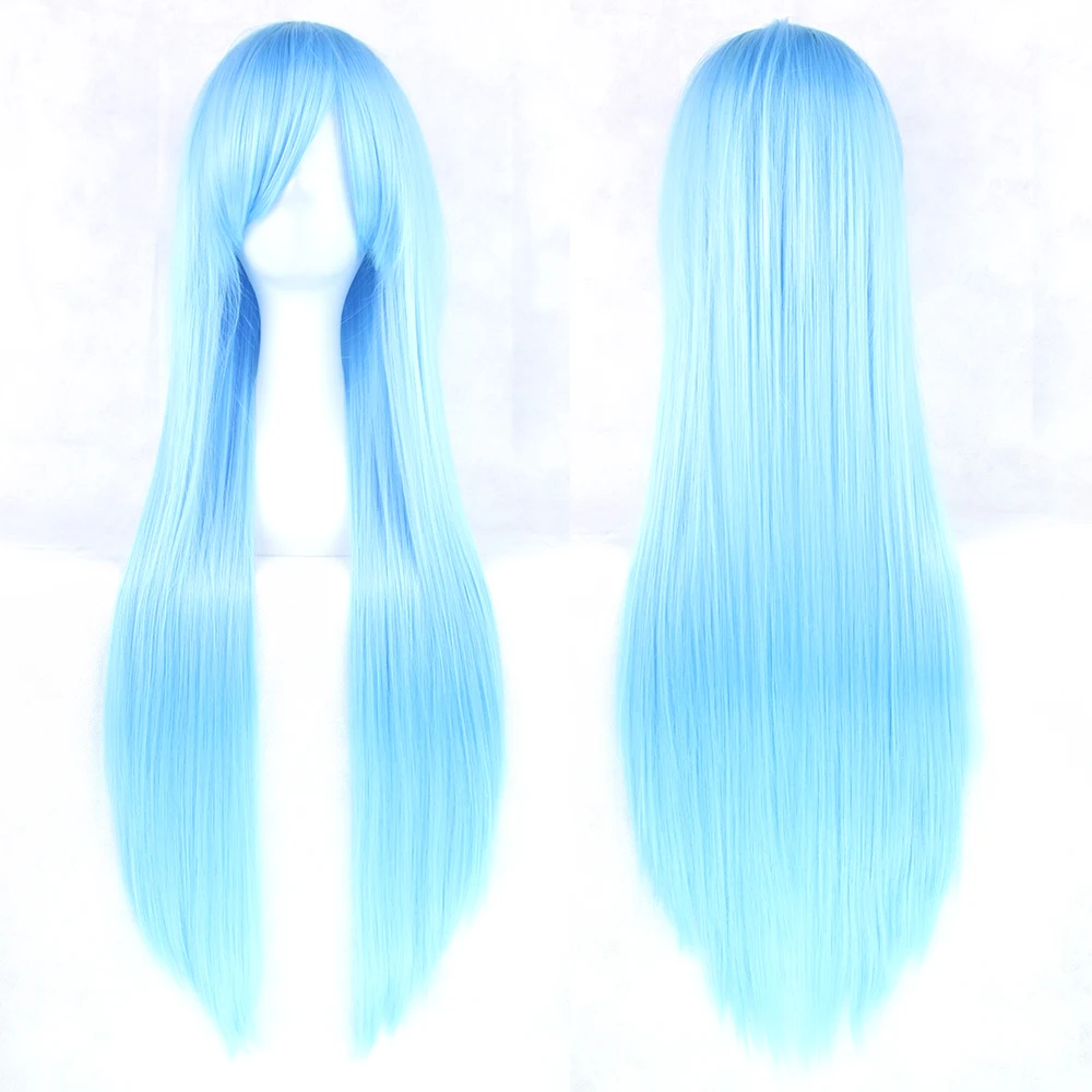 Soowee 20 цветов 80 см длинные вьющиеся женские зеленые черные волосы косплей парик синтетические волосы вечерние аксессуары для волос парики - Цвет: Straight 2513B