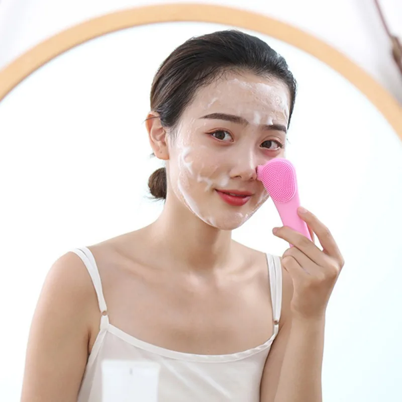 Face Cleaning Electric Facial Cleansing Brush Vibration Skin Remove Blackhead Pore Cleanser Waterproof Silicone Face care