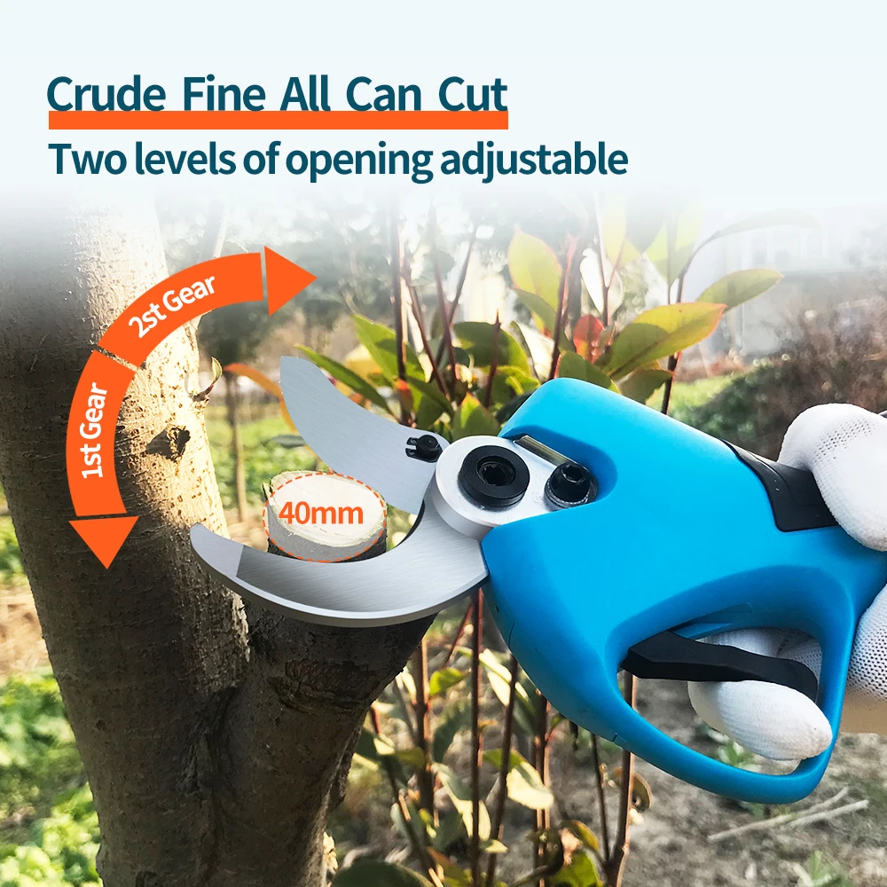 SWANSOFT 40mm Li-ion Battery Powered Cordless Electric Pruning Operated Tree Prunner Cutting Scissors Pruner Shears 3