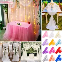 

5/10m Wedding Sheer Yarn Crystal Organza Tulle Roll Rustic Wedding Table Decor Vintage Wedding Party Decoration Marriage Supplie
