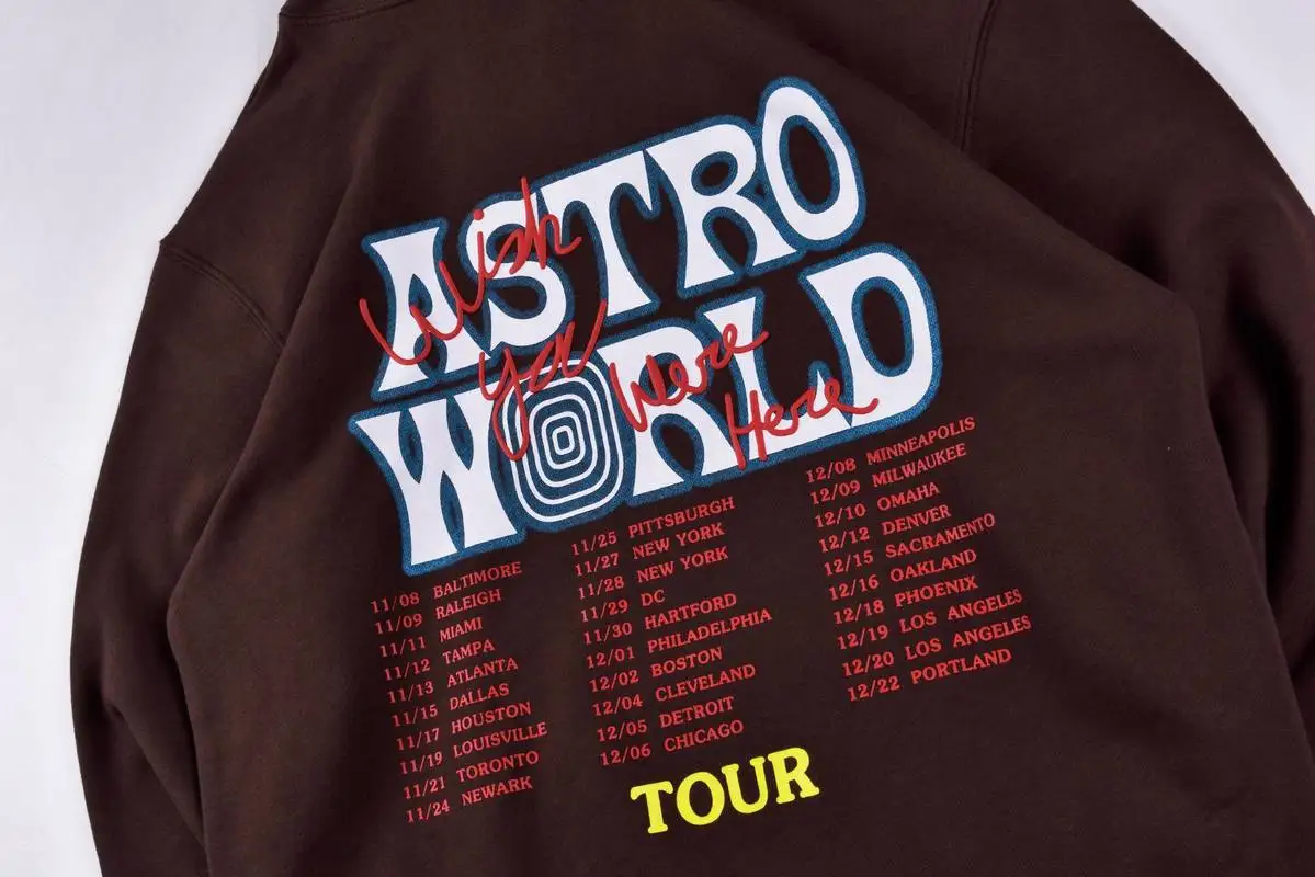 Трэвиса scoff tour ASTROWORLD толстовки унисекс 1:1 Высокое Качество уличная хип хоп wish you WAS here astroworld tour Толстовка