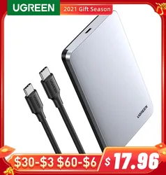 Ugreen — Boîtier HDD 2.5 6Gbps SATA à USB C 3.1 Gen 2, disque dur externe, HD en aluminium pour SSD 