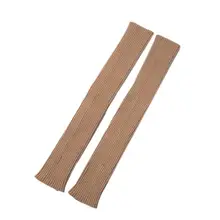 Женские зимние ребристые трикотажные длинные перчатки без пальцев выше локтя руки теплые Рукава A69C