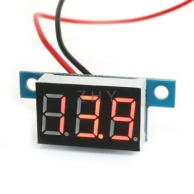 Красный светодиодный дисплей Панель метр 2 провода цифровой вольтметр DC 3,0-30 в
