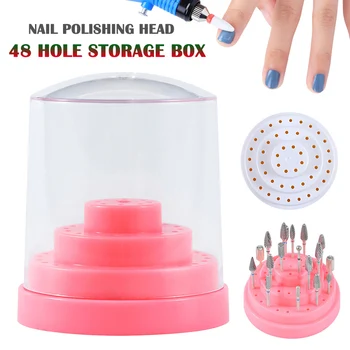 

Hot sale Nail Drill Pen Storage Box 48 Holes Durable Useful Finishing Polishing Nail Pen Storage Box