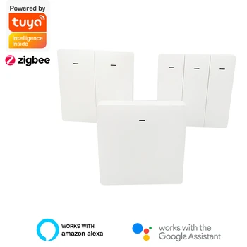 

tuya smart home automation zigbee 3.0 switch 220V EU button switch with neutral work with alexa google home
