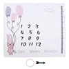 1 Set Baby Monthly Record Growth Milestone Blanket Newborn Photography Props Accessories Cartoon Printing Background 6