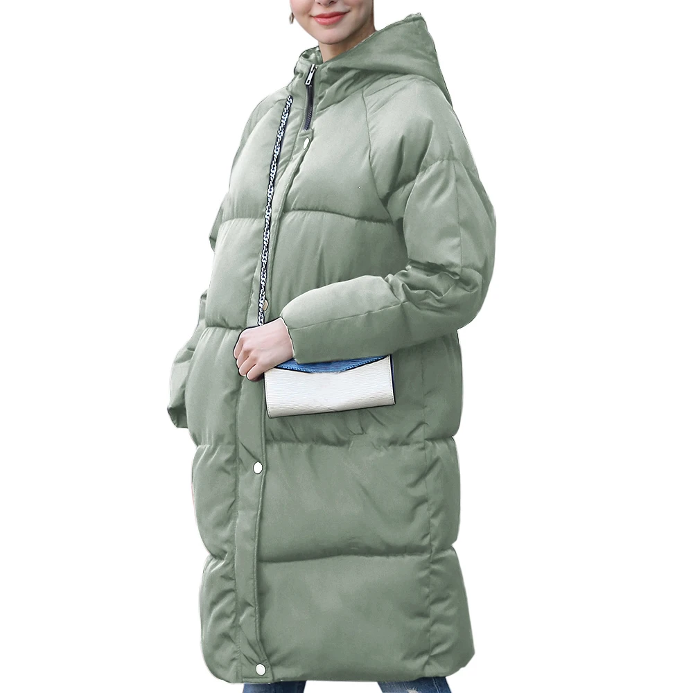 Plus Size 2XL Down Jackets Fashion Women Winter Coat Long Slim Thicken Warm Jacket Down Cotton Padded Jacket Outwear Parkas
