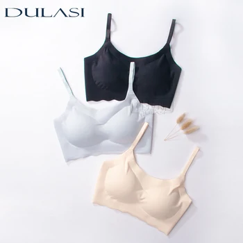 

Push Up Bra Women Bralette Seamless Ruffles Padded Underwear Gather Adjustable Solid Lingerie Comfortable Cup Strappy Girls