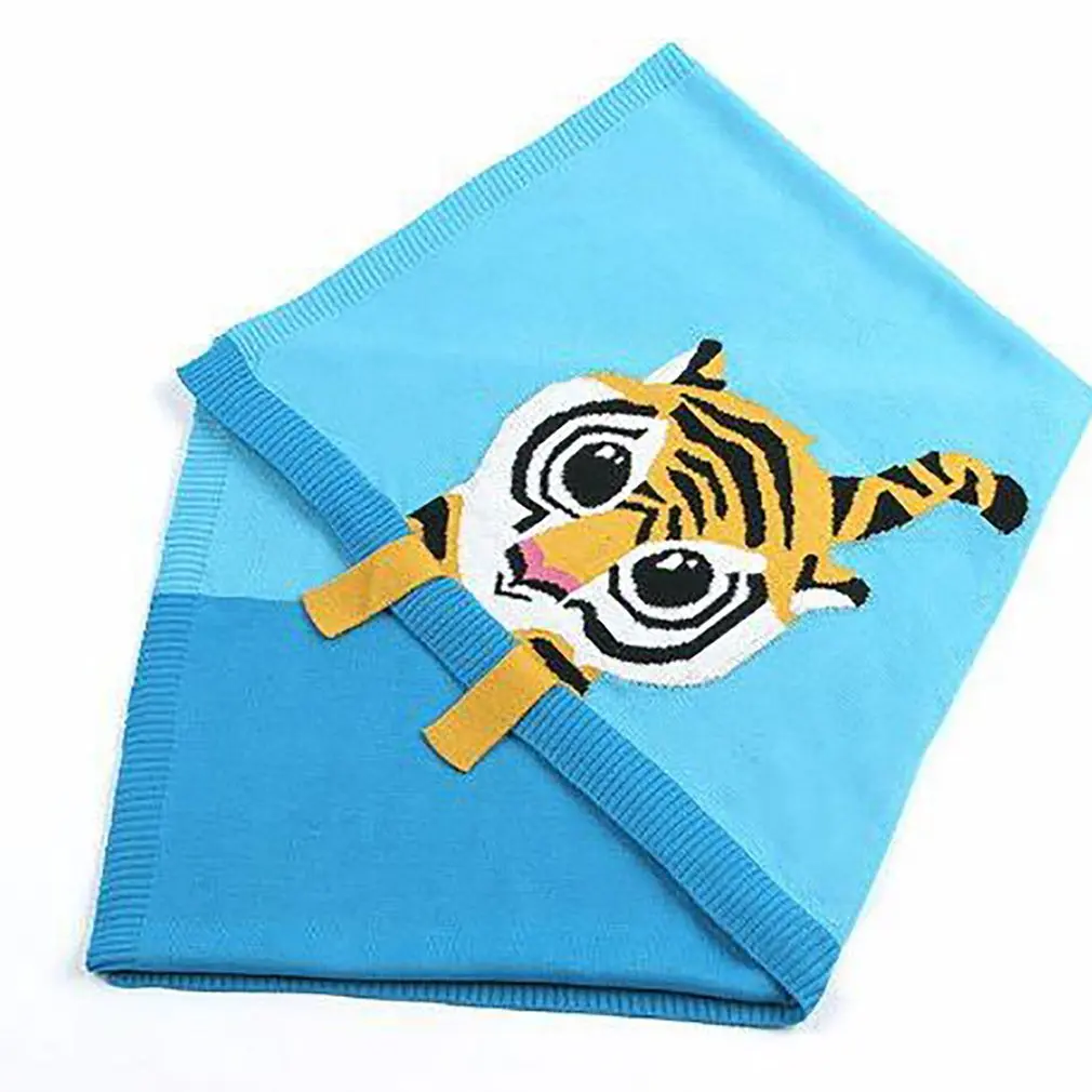 Cartoon Tiger Printed Baby Blanket Knitted Newborn Baby Swaddle Wrap Blankets Super Soft Toddler Infant Bedding Quilt Blankets
