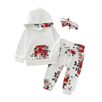 

Newborn Infant Baby Girl Flower Tops Pants Leggings Outfits Set Clothes 2pcs Set 0-18 Months