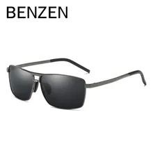 Солнцезащитные очки BENZEN поляризационные Для мужчин солнцезащитные очки для женщин классический сплав квадратная солнцезащитные очки для мужчин, очки для водителей автомобилей оттенки черный чехол 9288