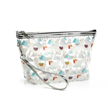 

Transparent Storage Bag Makeup Bags With Multicolor Pattern Cute Organizer Bag for Travel Ladies Women Cosmetic Bag