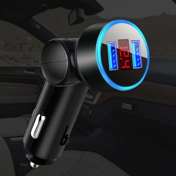 

5V 3.1A Rotatable Practical Multifunction Led Adapter Auto Dual USB Fast Car Charger Digital Voltage Display For Phone ABS
