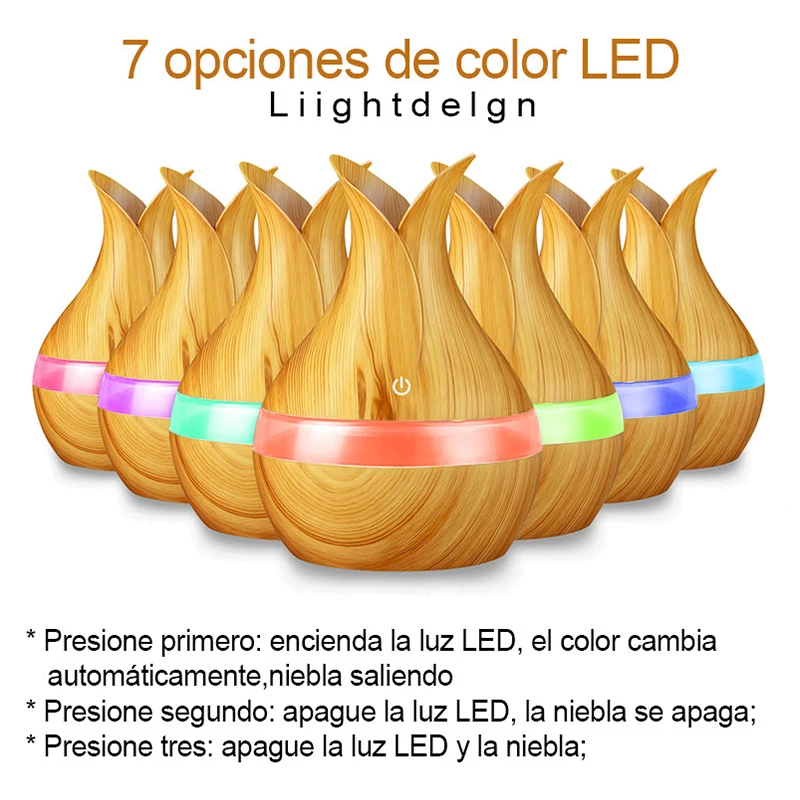 Продажа Kbaybo 300 мл USB Арома увлажнитель воздуха эфирное масло диффузор Сильный туман производитель древесины с 7 цветов светодиодный ночник для дома