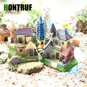 

DIY Moss micro landscape ornament resin crafts mini villa fish tank aquarium ornament gardening accessories ornaments