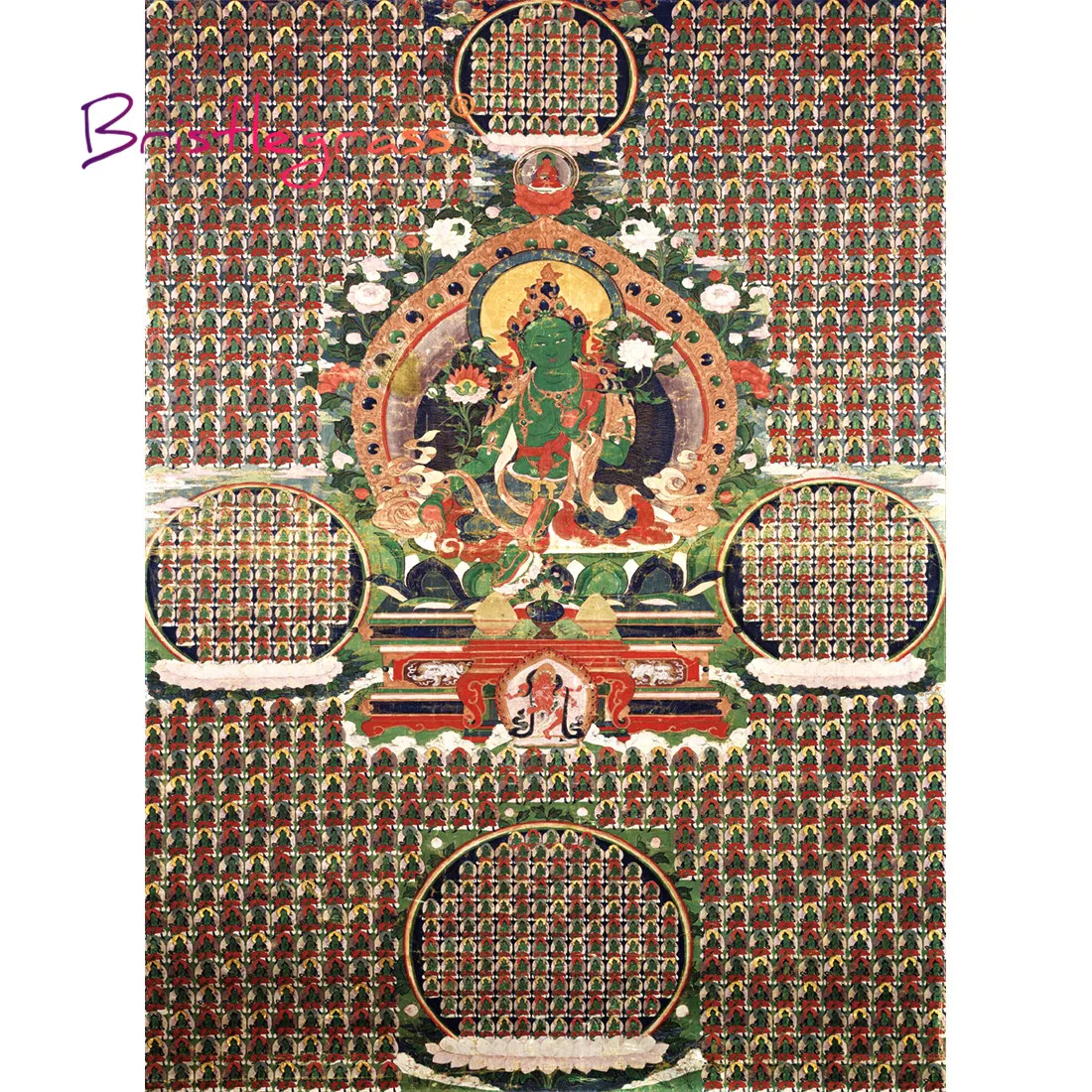 BRISTLEGRASS Wooden Jigsaw Puzzle 500 1000 Piece Green Tara Tibetan Buddhism Thangka Painting Educational Toy Collectibles Decor плащ tara jarmon