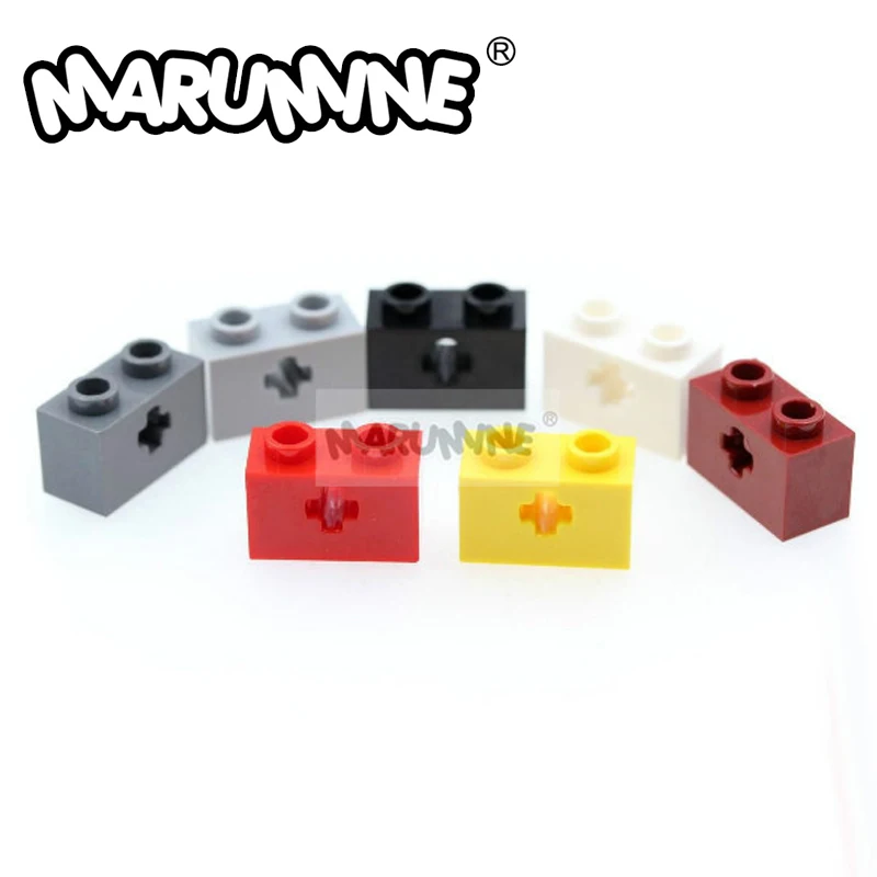 MARUMINE 32064 Technology Brick 1 x 2 with Axleh Hole compatible Decool Building Blocks Robot Classic Educational Toys For Child | Игрушки и