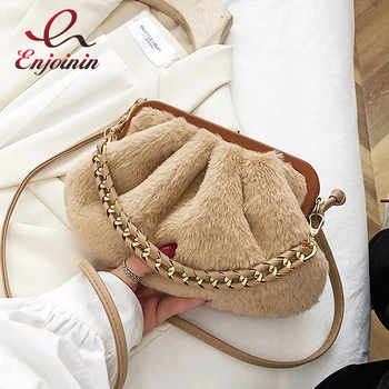 

Faux Fur Shell-shaped Shoulder Bags for Women Soft Warm Small Crossbody Bag Female Purses and Handbag Designer Bag handbag Pouch