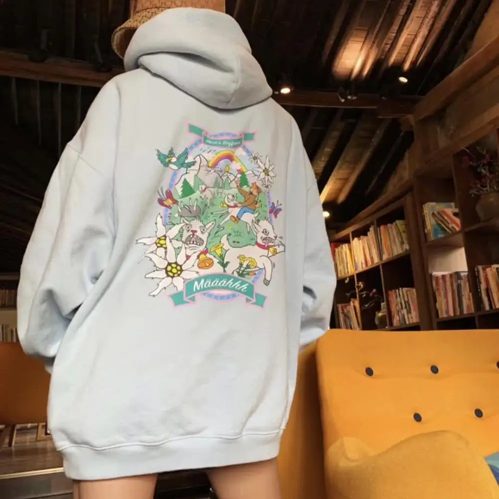 20SS Женская толстовка Vetements Новая повседневная толстовка с логотипом из мультфильма Vetements толстовки розовые синие Vetements с вышивкой уличная Толстовка