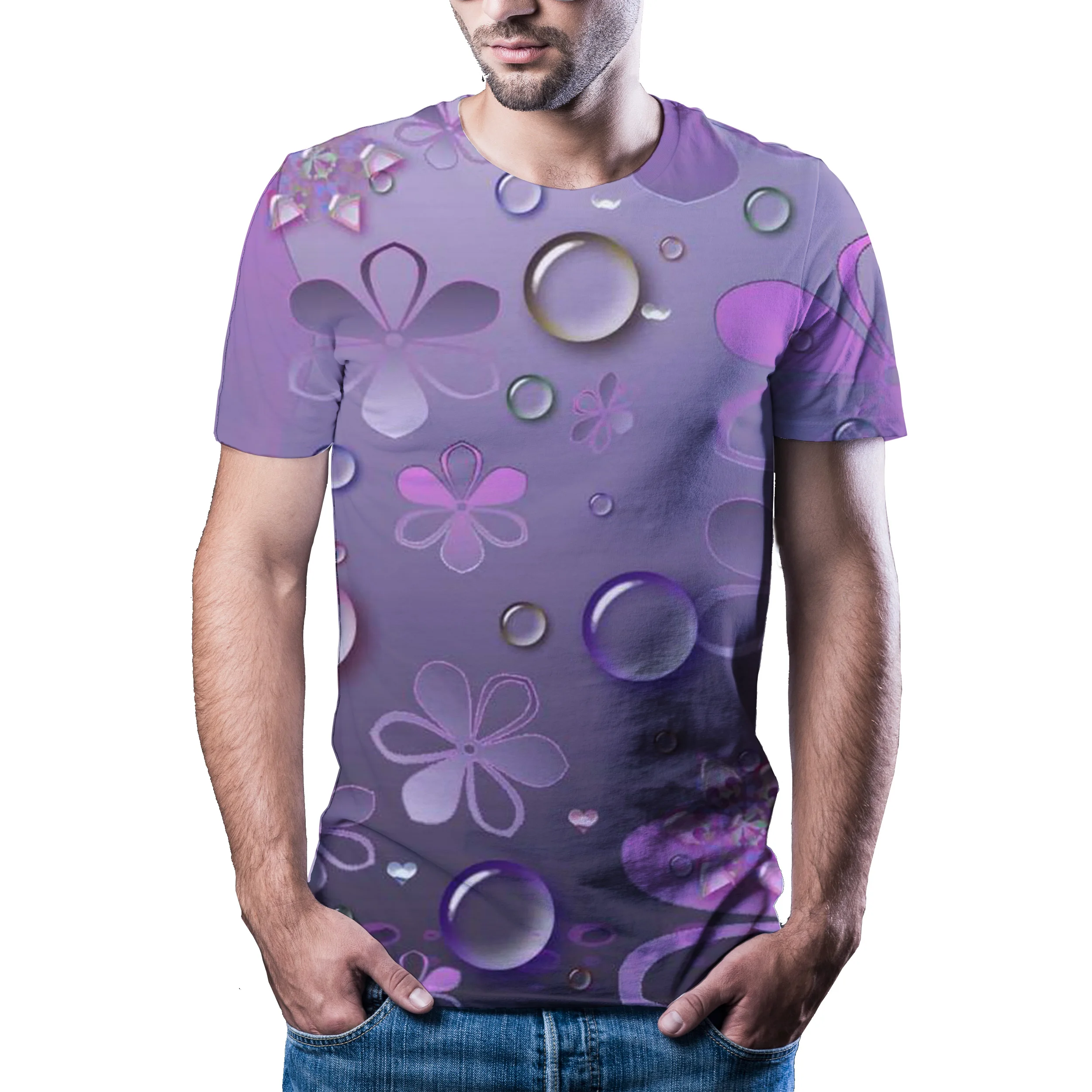 

Off White and blue water T shirt Men's Funny Bubble 3D T-shirt Printed Unisex Casual Tops New Harajuku Short Sleeve Tshirts Men