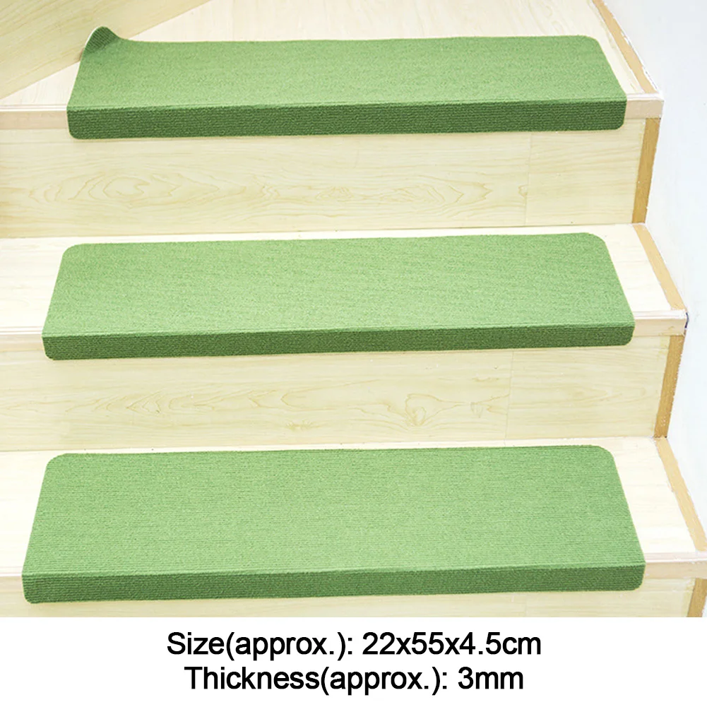 3PCS/Set Sound Insulation Adhesive Anti Bacterial Grip PVC Backed Hotel Stair Mats Washable Free Cutting Non Slip Easy Clean