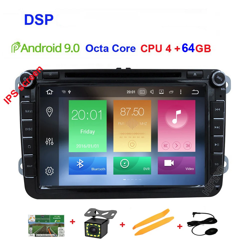 Octa Core 4G 64G DSP Ips Android 9,0 автомобильный DVD для VW/Volkswagen Skoda Golf 5 Golf 6 POLO PASSAT B7 T5 CC Jetta Tiguan GPS для автомобиля, стерео навигационный плеер - Цвет: Octa Core 4G 64G DSP