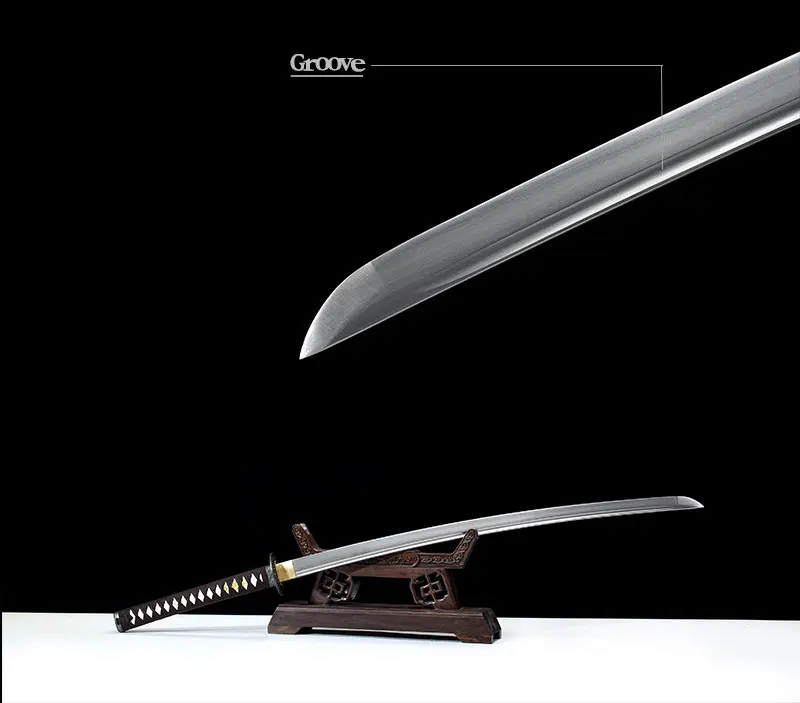 Handmade Japanese Katana Full Tang 1045 Carbon Steel Wooden Scabbard Dragon Guard Sharp Edge for Battle Samurai Sword Home decor