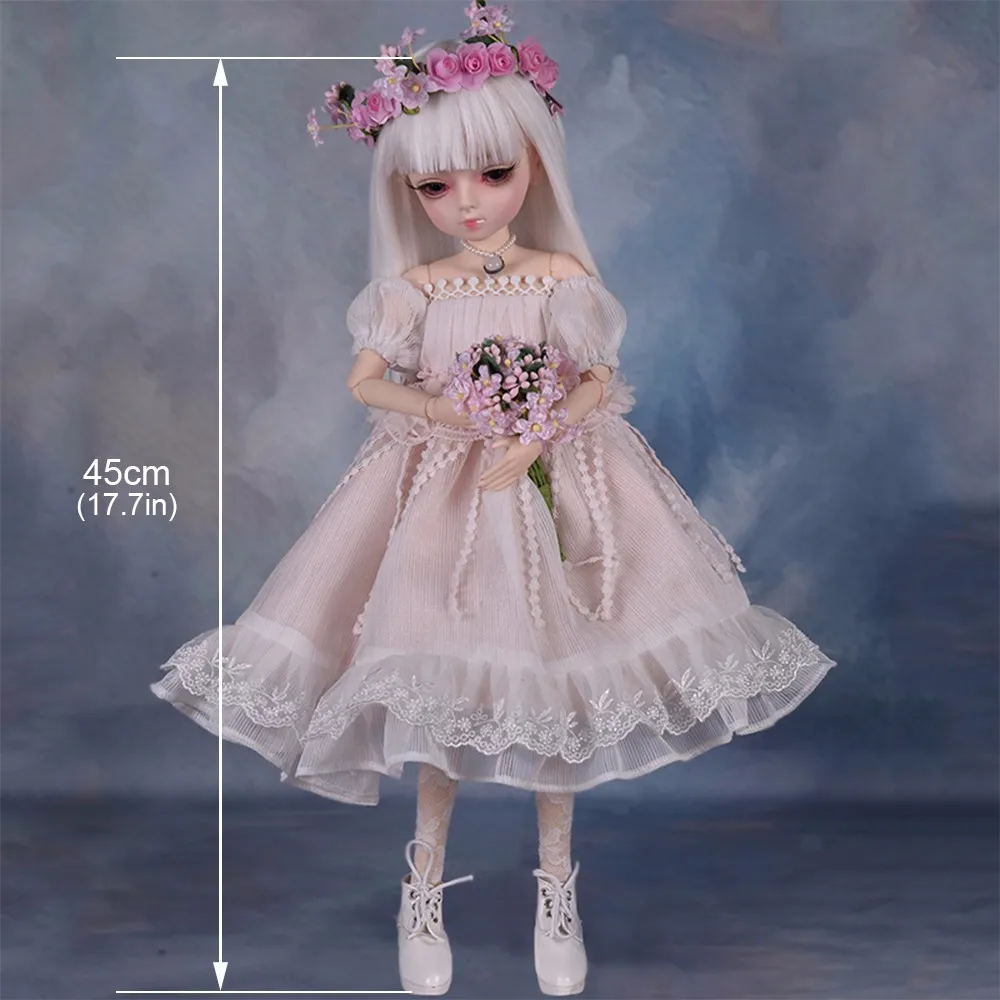 45 см, BJD куклы с, платье ручной работы, сделай сам, макияж, кукла, сменные глаза, волосы, кукла-Реборн, вращается на 360 градусов