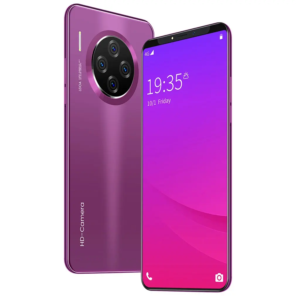 purple 6,1 дюймовый смартфон для Mate33 Pro, большой экран, Android 9,1, смартфон, Hd дисплей, 8 ядер, 4500 мАч, 8 ГБ+ 128 Гб, Hd камера, мобильный телефон - Цвет: purple